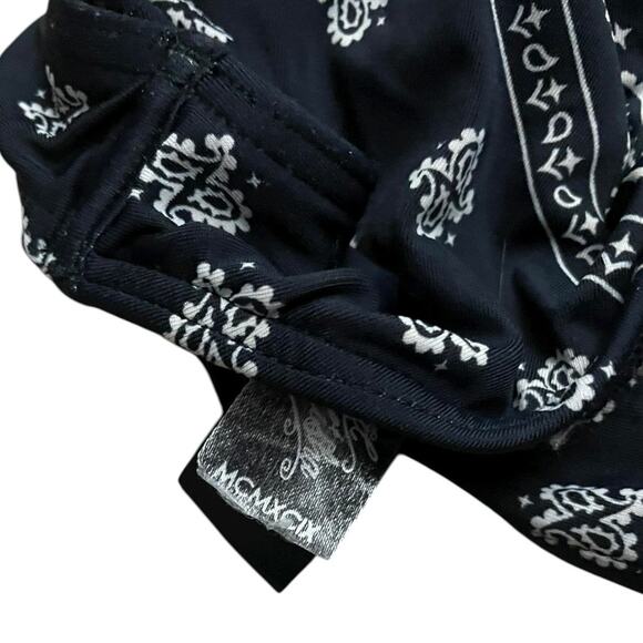Metal Mulisha MCMXCIX Black & White Paisley Boho Strappy Racerback Bikini Top - Picture 7 of 7